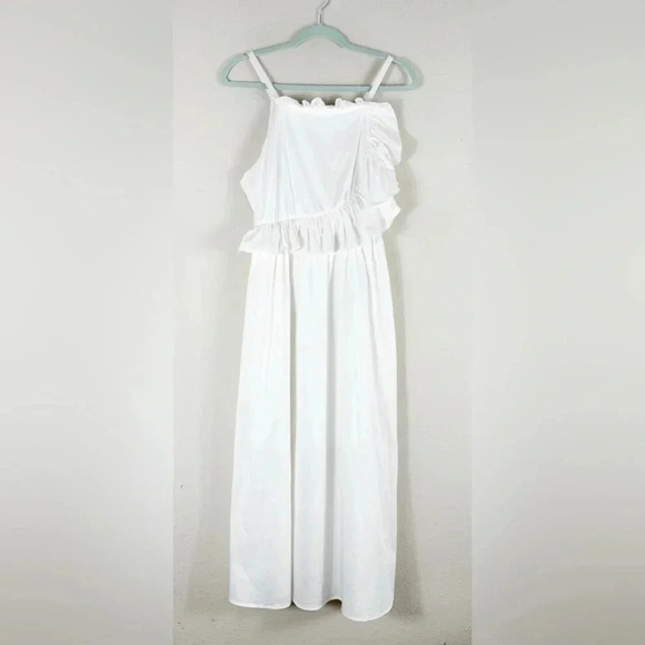 NWT Crosby by Mollie Burch Genevieve Midi Dress in Bright White size L - Picture 15 of 16